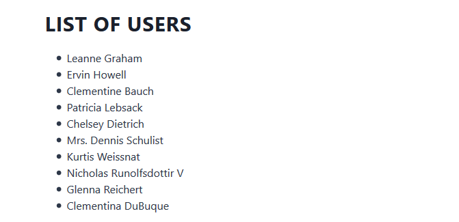 user list