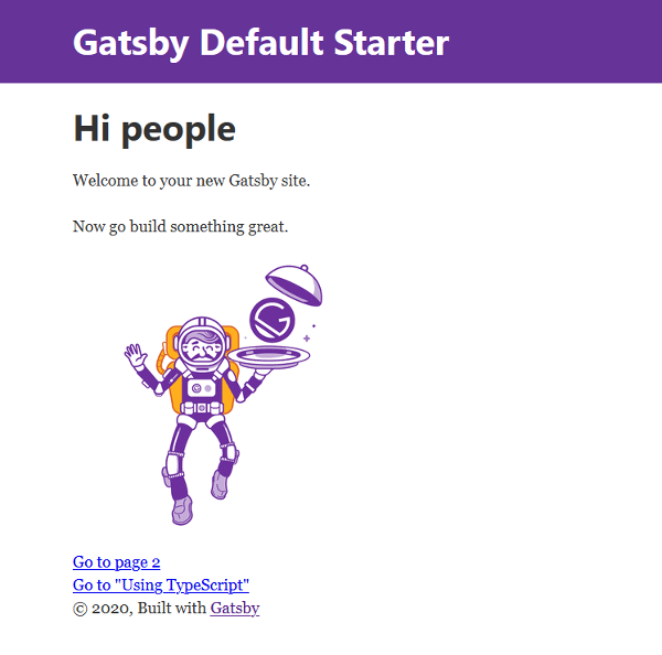 Gatsby default template