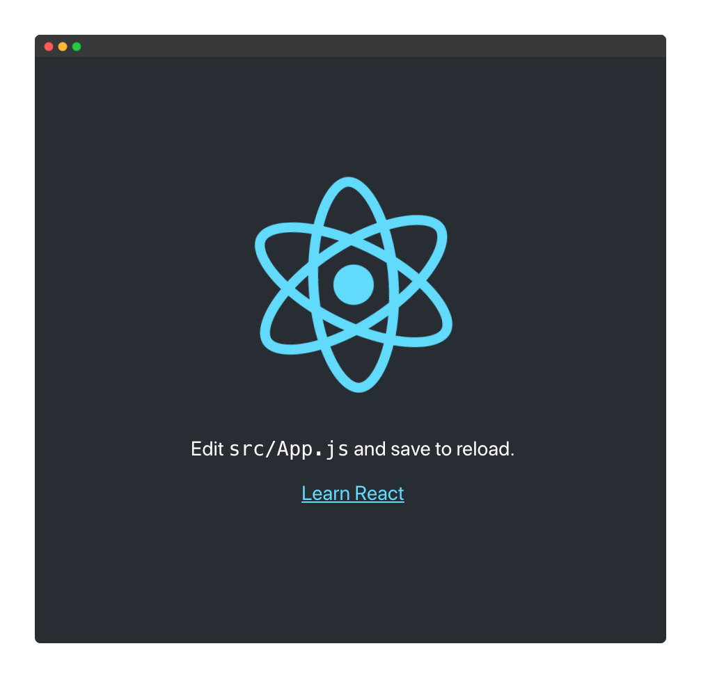 Default page of Create React App