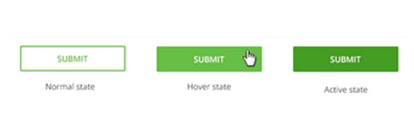 Three different button states: normal, hover and active