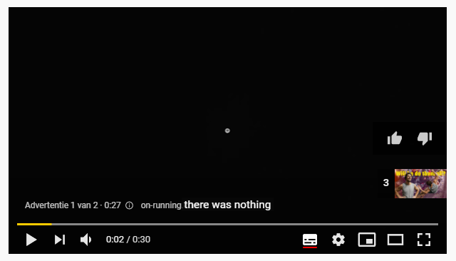 Image of video playing in YouTube