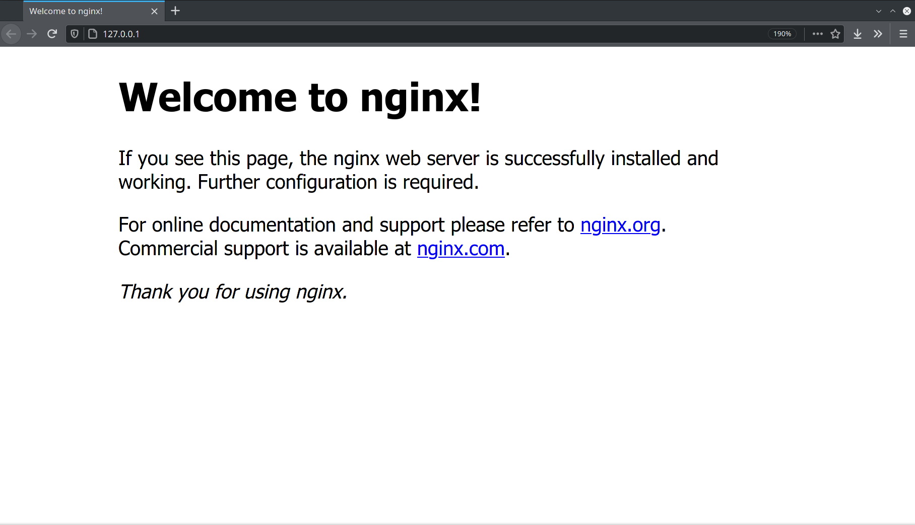 NGINX test page