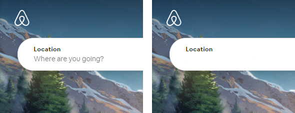 Airbnb with and without microcopy