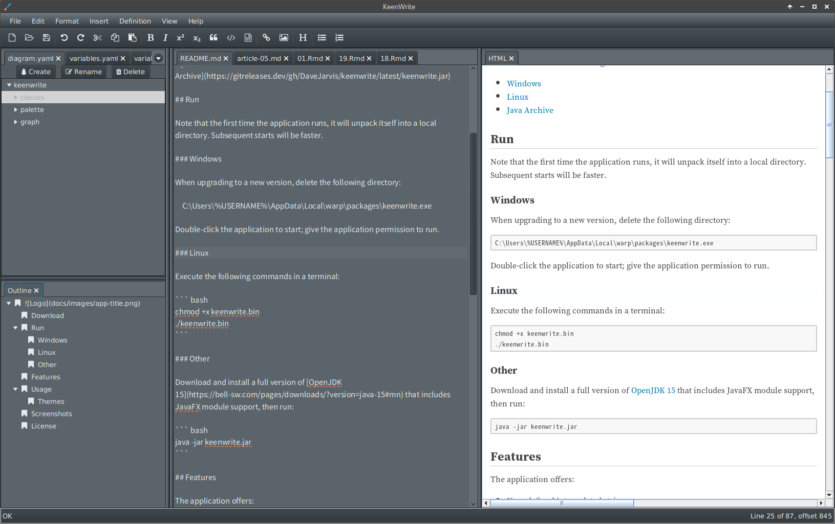 KeenWrite Markdown editor screenshot