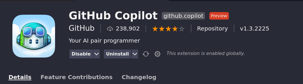 GitHub Copilot extension