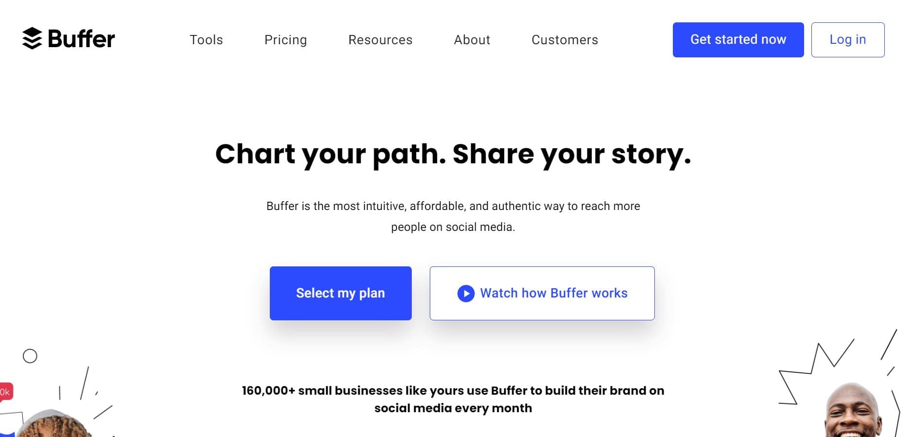 Buffer website screenshot