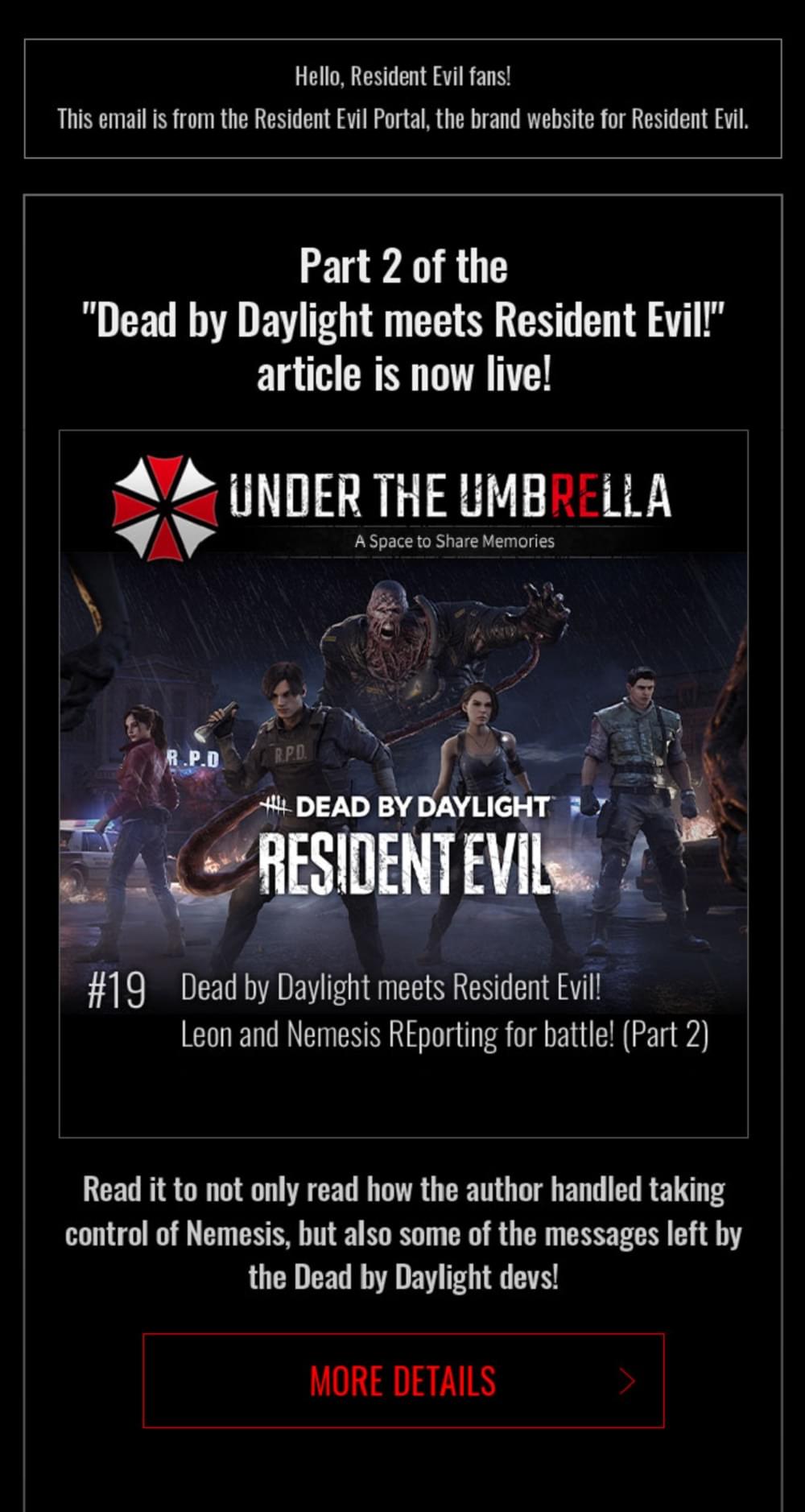 Dead by Daylight meets Resident Evil!