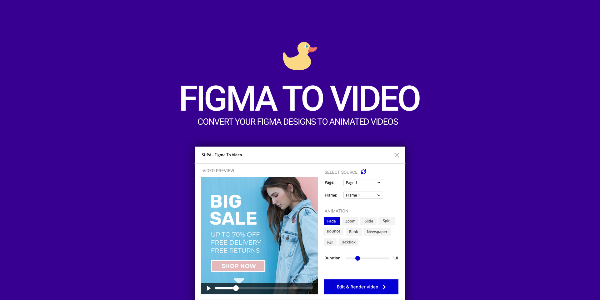 SUPA's Figma to Video plugin