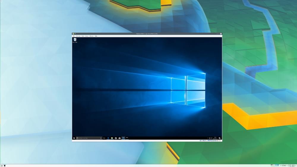 Windows 10 running inside Arch Linux