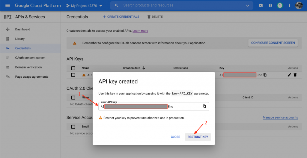 Restrict Key Screen