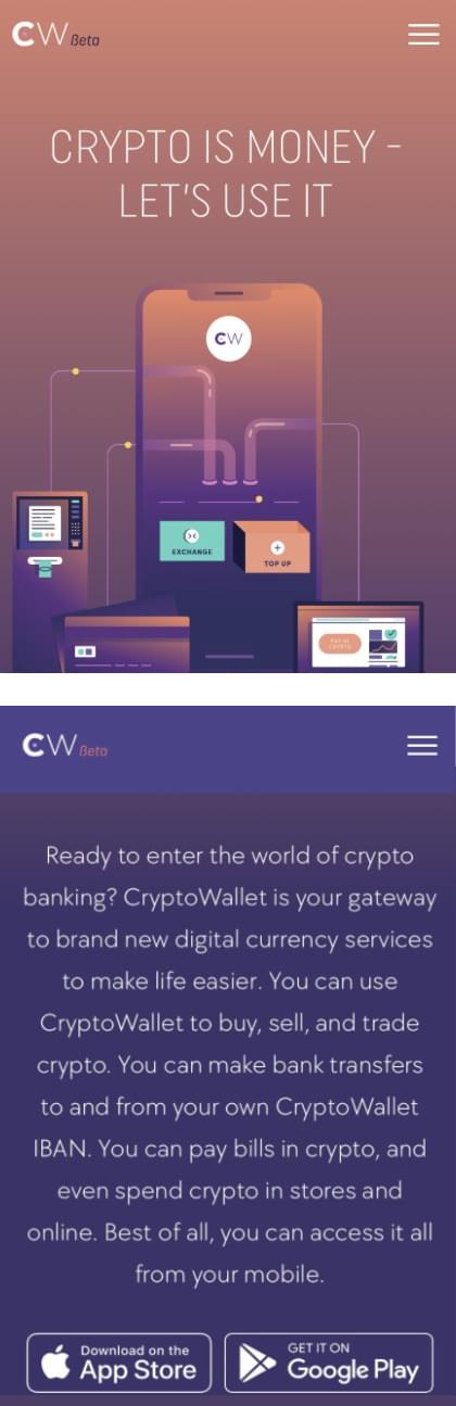 crypto wallet mobile view