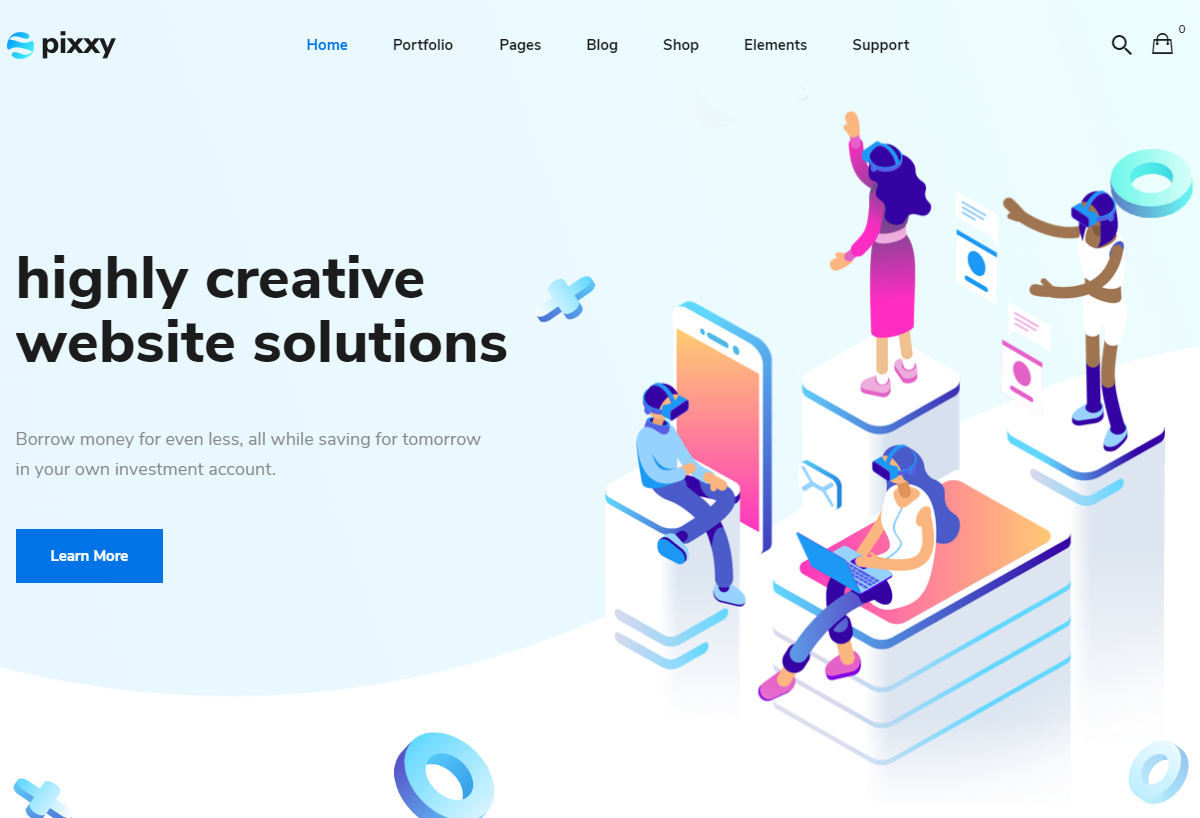 Pixxy Material Design Landing Page Theme