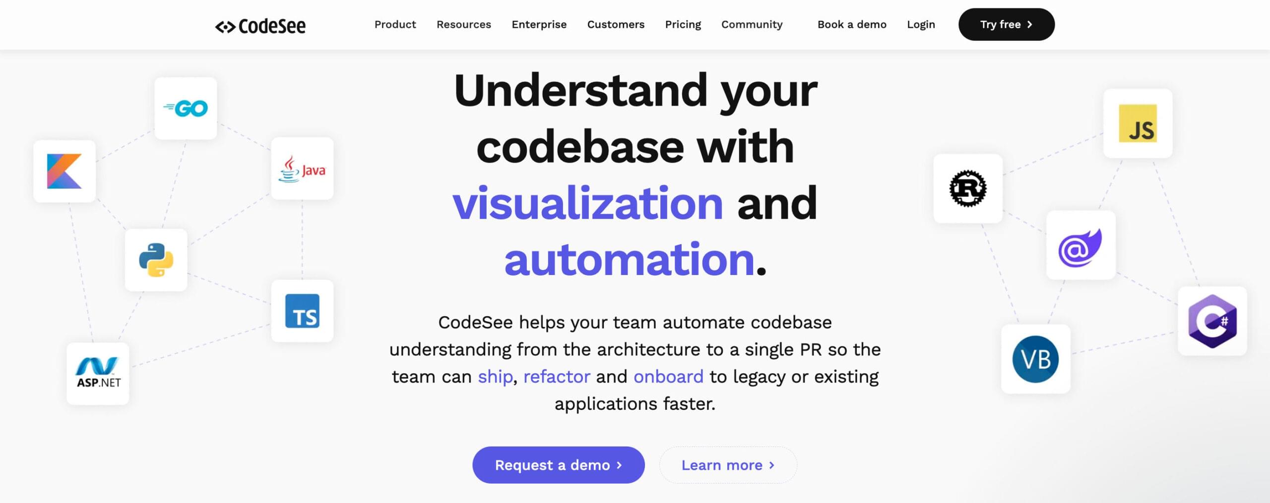The CodeSee home page