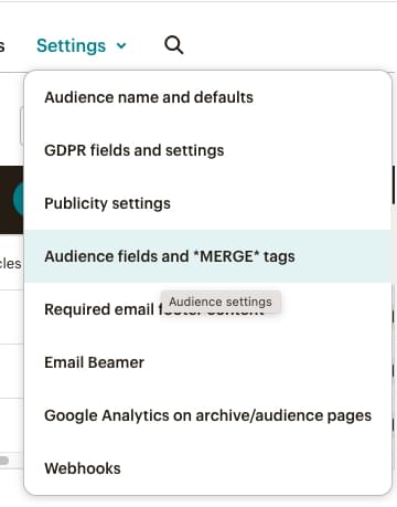 Adding merge tags and fields