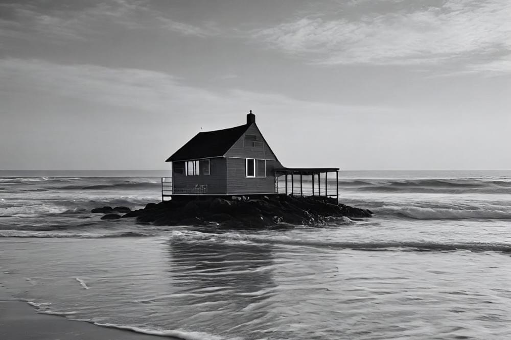 A house standing in water