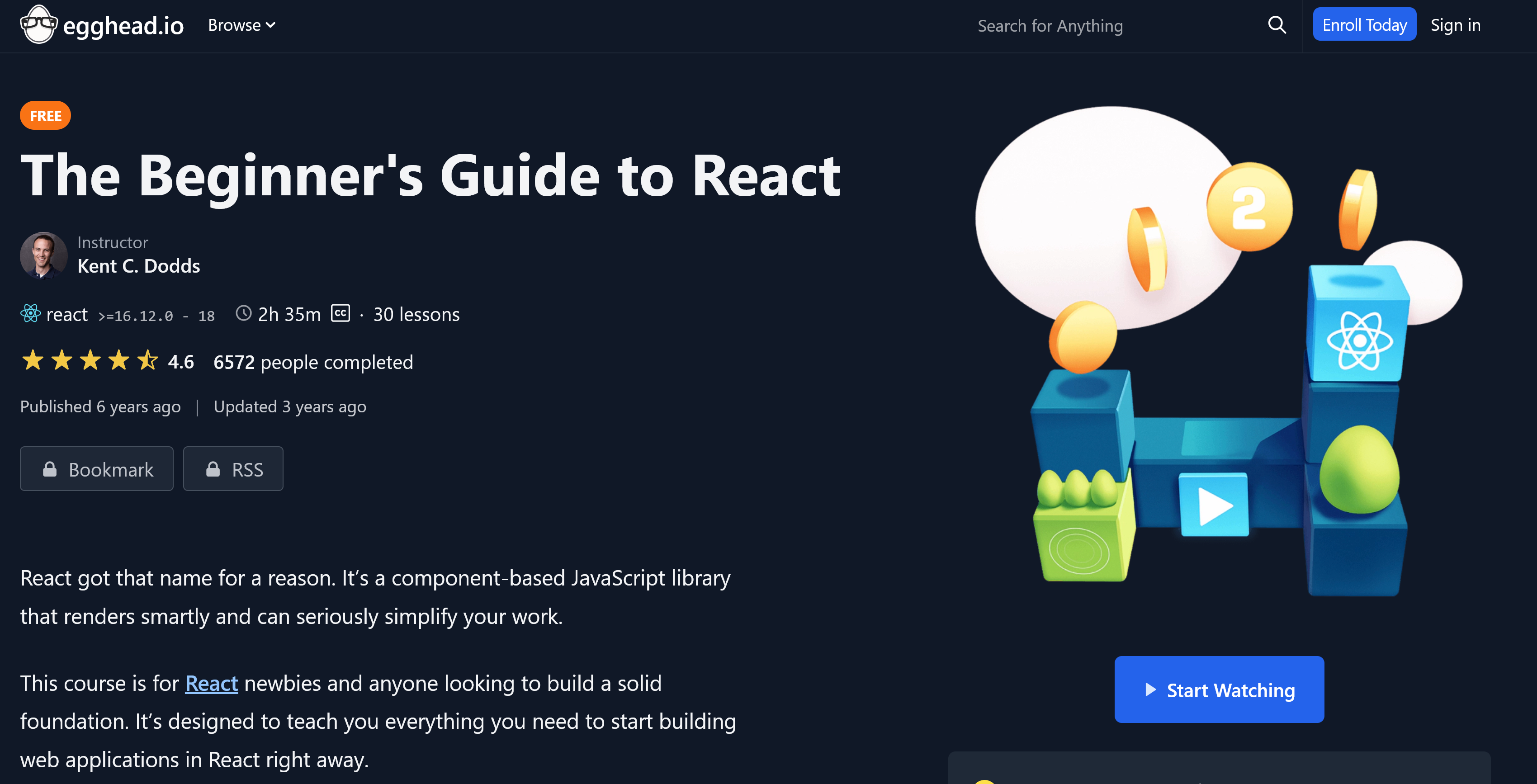 The Beginner's Guide to React course by Kent C Dodds
