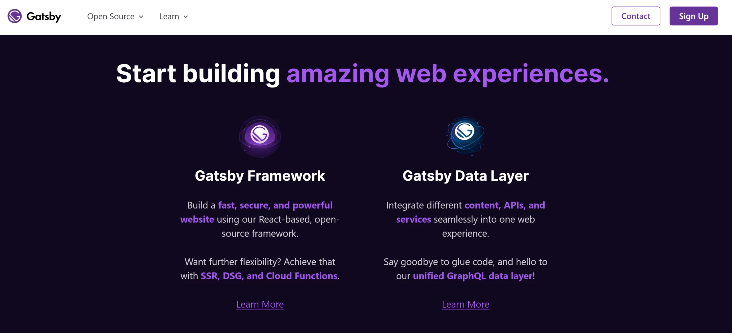 Gatsbyjs marketing page