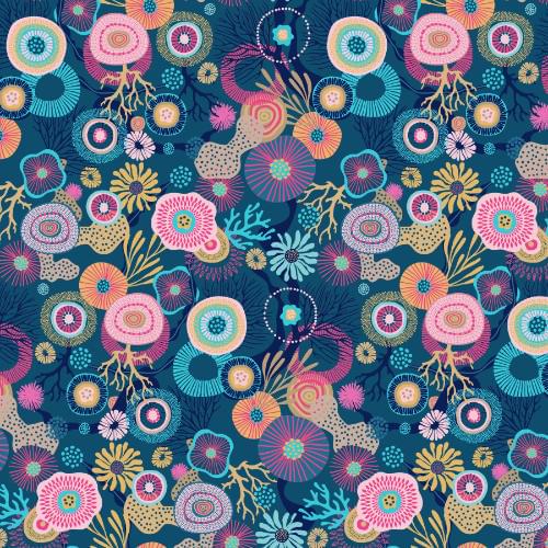 a repeating floral pattern