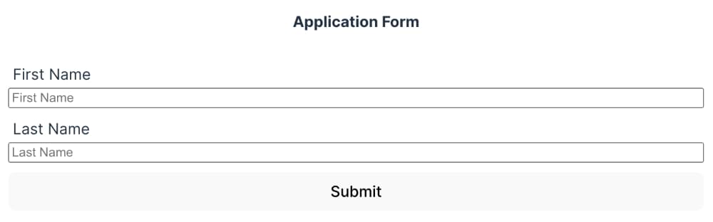 Form Builder Application form