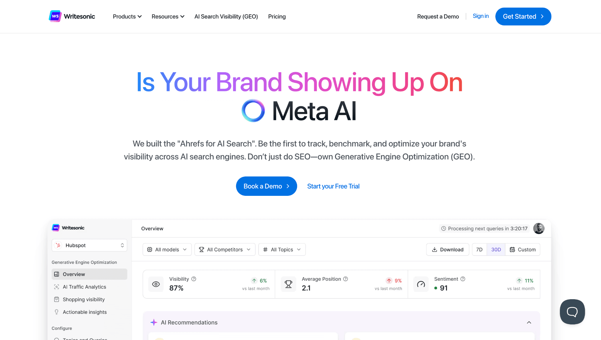 Writesonic – AI Visibility Tools and AI Content Workflow 