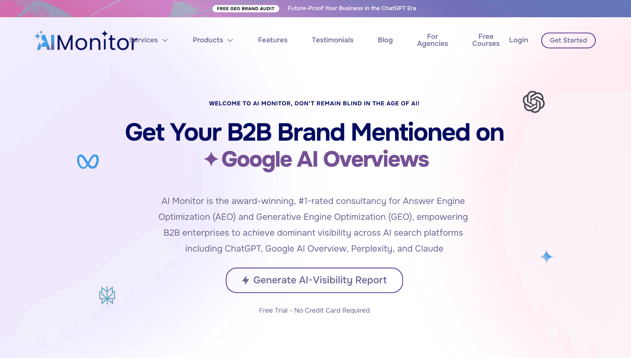 AI Monitor homepage – AI Visibility Tracker