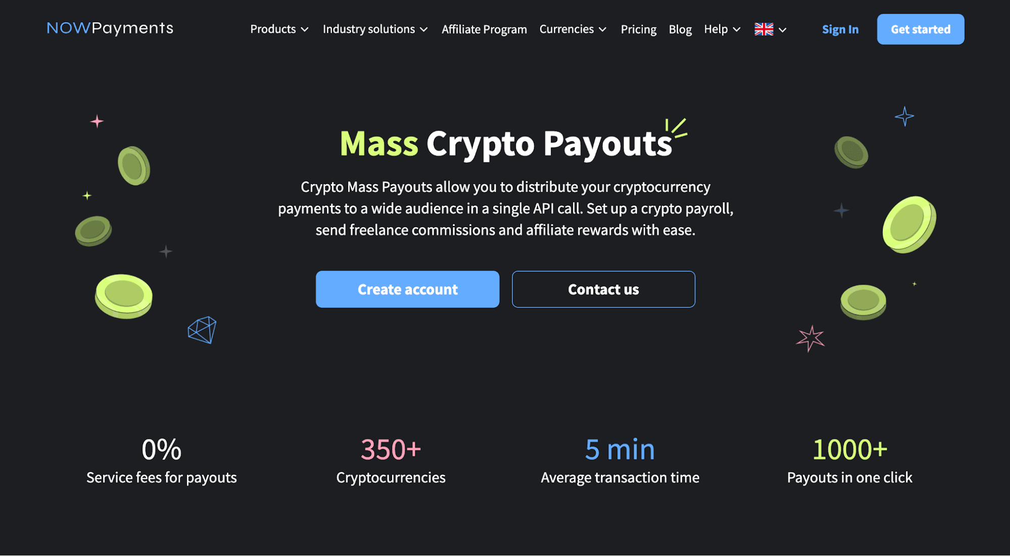NOWPayments mass payout platform