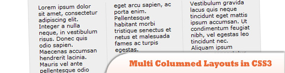 Multi Columned Layouts in CSS3
