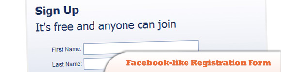 Facebook-like Registration Form