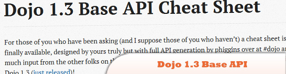 Dojo 1.3 Base API Cheat Sheet