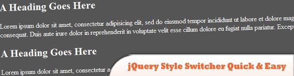 jQuery Style Switcher Quick and Easy