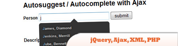 Autosuggest / Autocomplete with jQuery