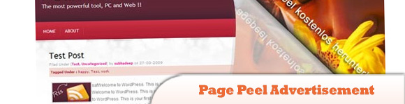 Page Peel Advertisement in WordPress