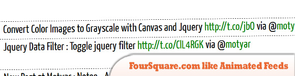 FourSquare.com like Animated Feeds
