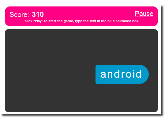 JQuery Typing Game