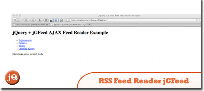 RSS Feed Reader with jQuery and jGFeed