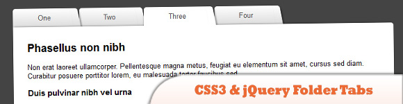 CSS3 & jQuery folder tabs