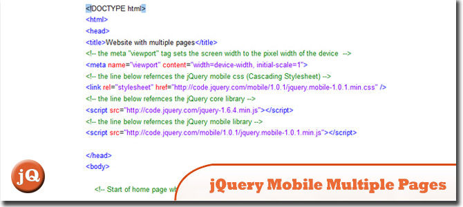 jQuery Mobile Multiple Pages