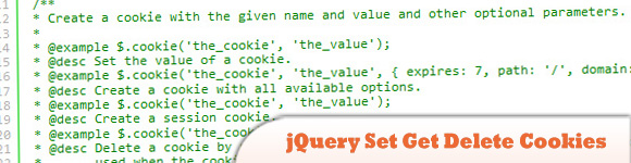 jQuery Set Get Delete Cookies 