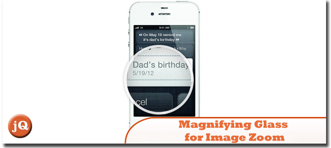 Magnifying glass for image zoom