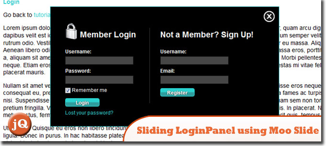 Sliding Login/Signup Panel