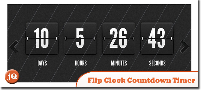 jQuery Flip Clock Countdown Timer