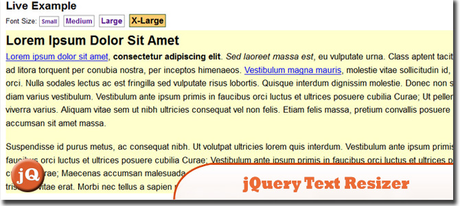 jQuery Text Resizer