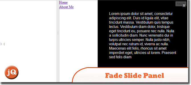 jquery fade slide panel