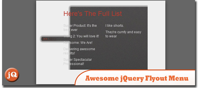 Awesome jQuery Fly Out Menu