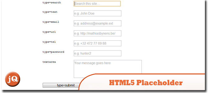 HTML5 Placeholder