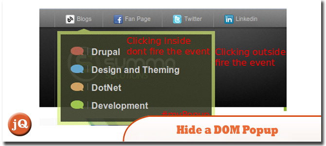 hide a DOM popup clicking outside
