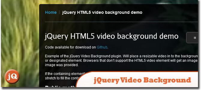 jQuery Video Background