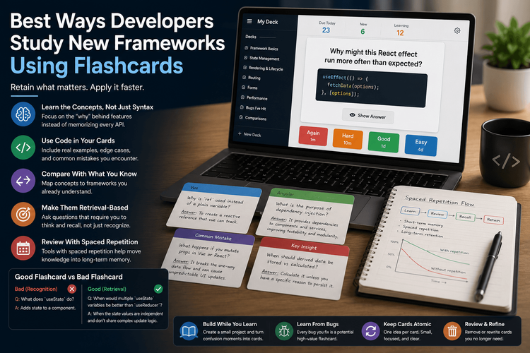 Best Ways Developers Study New Frameworks Using Flashcards