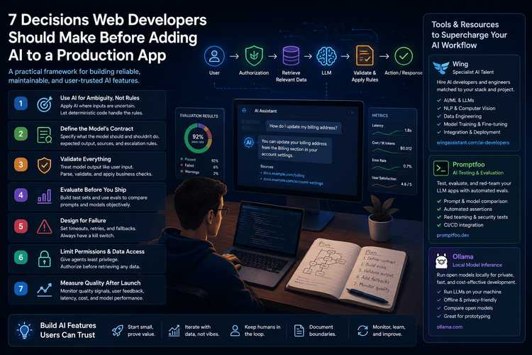 7 Decisions Web Developers Should Make Before Adding AI to a Production App