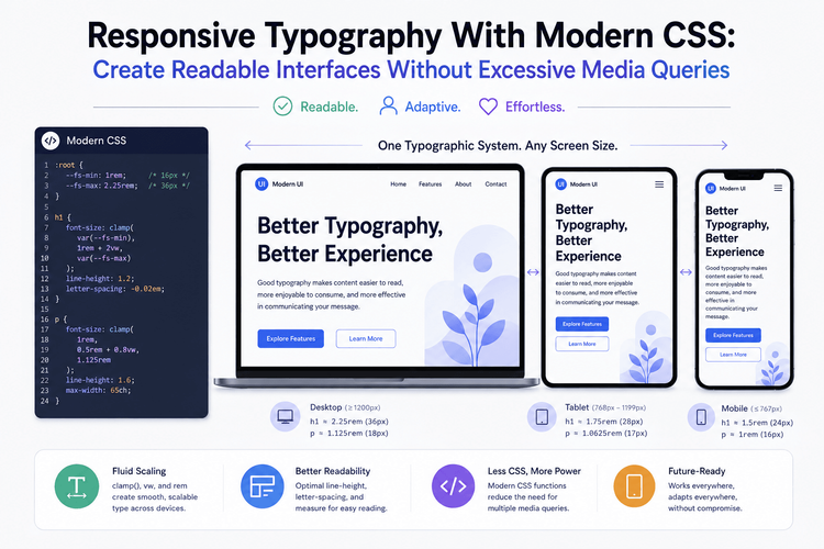 Responsive Typography With Modern CSS: Create Readable Interfaces Without Excessive Media Queries